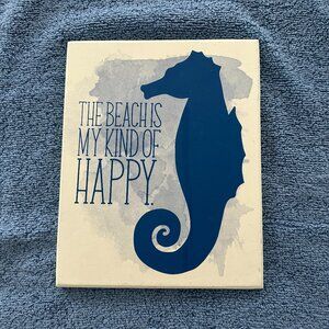 NWT! Collins Painting Adorable Seahorse Beachy Coastal Decor Wooden Sign